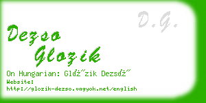 dezso glozik business card